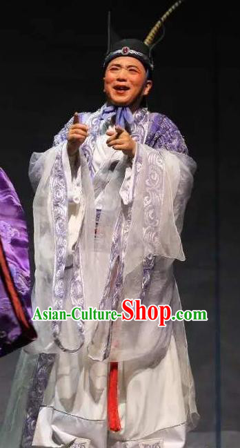 You Meng Yi Guan Chinese Hubei Hanchu Opera Young Male Apparels Costumes and Headpieces Traditional Han Opera Artist Garment Actor Clothing