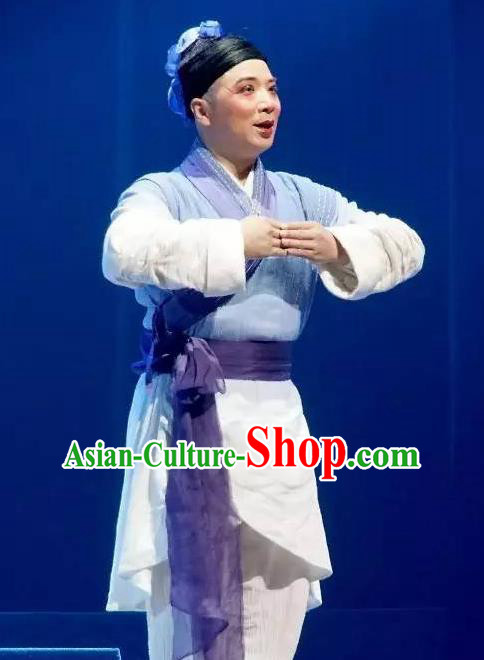 You Meng Yi Guan Chinese Hubei Hanchu Opera Actor Apparels Costumes and Headpieces Traditional Han Opera Artist Garment Civilian Male Clothing