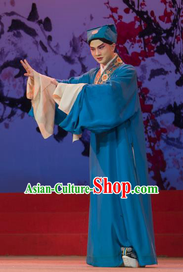 Cong Tai Bie Chinese Hubei Hanchu Opera Xiaosheng Apparels Costumes and Headpieces Traditional Han Opera Young Male Garment Mei Liangyu Clothing