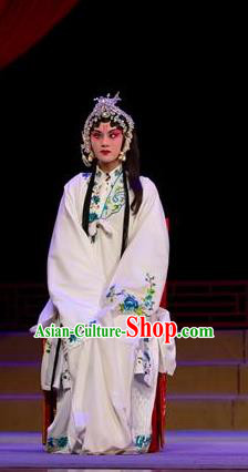 Chinese Han Opera Distress Maiden Garment Yu Zhou Feng Costumes and Headdress Traditional Hubei Hanchu Opera Diva Zhao Yanrong Apparels Young Female Dress