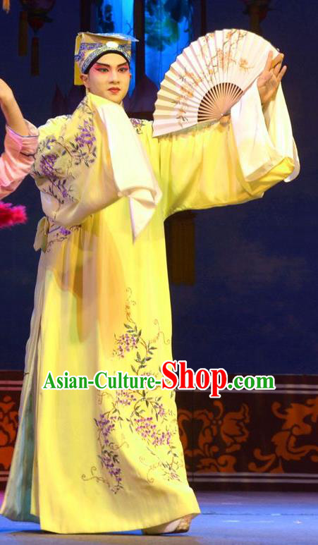 Hua Deng An Chinese Hubei Hanchu Opera Niche Apparels Costumes and Headpieces Traditional Han Opera Xiaosheng Garment Scholar Wang Daru Clothing