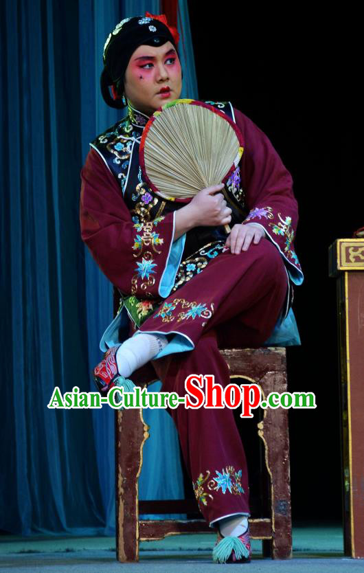 Chinese Han Opera Woman Matchmaker Garment Chun Niang Qu Costumes and Headdress Traditional Hubei Hanchu Opera Elderly Woman Apparels Dame Dress