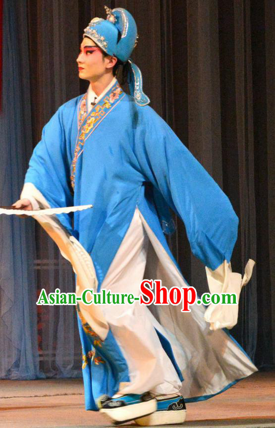 Bi Zhi Fu Ke Chinese Hubei Hanchu Opera Niche Apparels Costumes and Headpieces Traditional Han Opera Scholar Garment Xiaosheng Pan Bizheng Clothing