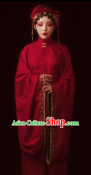 Chinese Traditional Ming Dynasty Hanfu Dress Apparels Ancient Patrician Female Historical Costumes and Headdress for Women