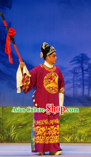 Chinese Guangdong Opera Xiaosheng Apparels Costumes and Headpieces Traditional Cantonese Opera Young Male Garment Envoy Fan Li Clothing