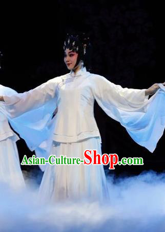 Chinese Cantonese Opera Dance Lady Garment Prince Rui and Concubine Zhuang Costumes and Headdress Traditional Guangdong Opera Apparels Figurant Dress