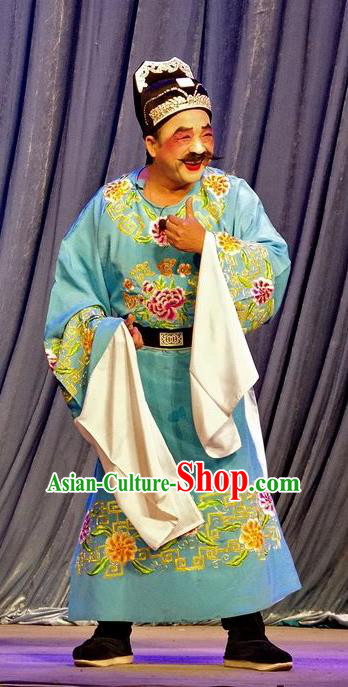 Qian Tang Su Xiaoxiao Chinese Guangdong Opera Clown Apparels Costumes and Headpieces Traditional Cantonese Opera Official Garment Xie Hongyuan Clothing