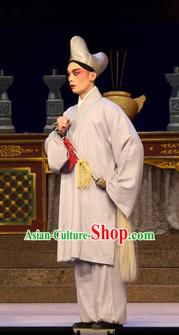 Legend of Lun Wenxu Chinese Guangdong Opera Monk Apparels Costumes and Headpieces Traditional Cantonese Opera Acolyte Garment Figurant Clothing