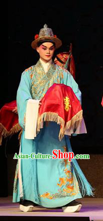 Legend of Lun Wenxu Chinese Guangdong Opera Figurant Apparels Costumes and Headpieces Traditional Cantonese Opera Young Male Garment Clothing