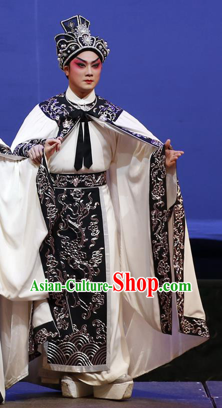 Southern Tang Emperor Chinese Guangdong Opera Xiaosheng Apparels Costumes and Headpieces Traditional Cantonese Opera Young Male Garment Li Yu Clothing