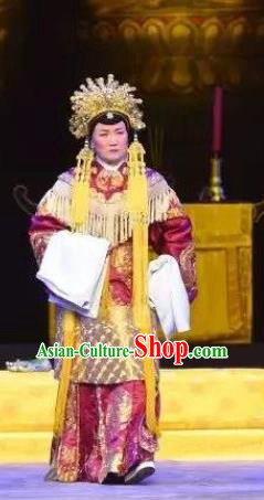 Chinese Cantonese Opera Elderly Female Garment Southern Tang Emperor Costumes and Headdress Traditional Guangdong Opera Laodan Apparels Empress Dowager Dress