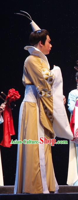 Empress Zhou the Lesser Chinese Guangdong Opera Duke Apparels Costumes and Headpieces Traditional Cantonese Opera Monarch Garment Xiaosheng Li Yu Clothing