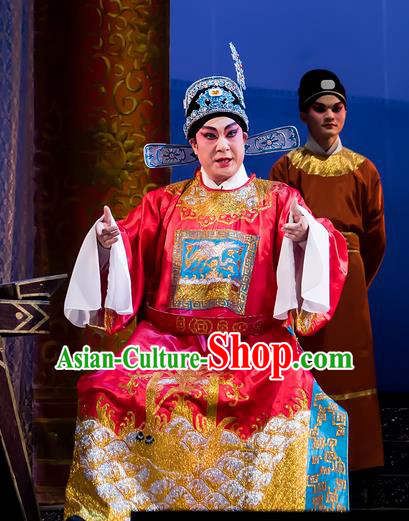 The Romance of Hairpin Chinese Guangdong Opera Xiaosheng Apparels Costumes and Headpieces Traditional Cantonese Opera Number One Scholar Garment Young Male Clothing