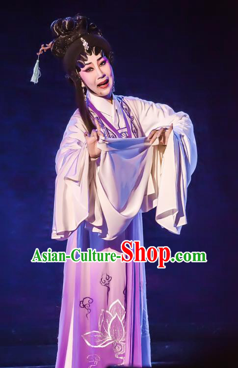 Chinese Cantonese Opera Young Female Garment The Romance of Hairpin Costumes and Headdress Traditional Guangdong Opera Actress Apparels Diva Qian Yulian Dress