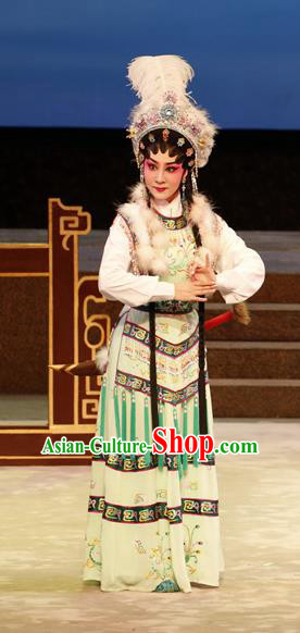 Chinese Cantonese Opera Diva Jiang Yunxia Garment General Ma Chao Costumes and Headdress Traditional Guangdong Opera Hua Tan Apparels Young Female Dress