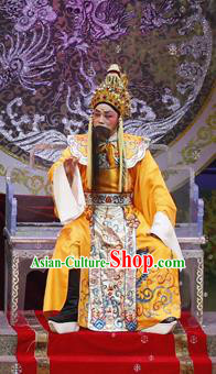 Liu Yi Delivers A Letter Chinese Guangdong Opera Laosheng Apparels Costumes and Headpieces Traditional Cantonese Opera Elderly Male Garment Dragon King Clothing