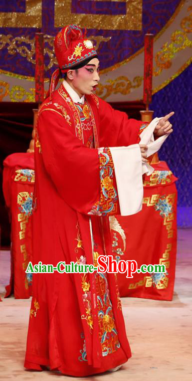 Liu Yi Delivers A Letter Chinese Guangdong Opera Young Man Apparels Costumes and Headpieces Traditional Cantonese Opera Xiaosheng Garment Bridegroom Clothing