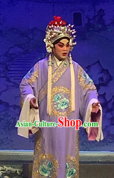 Story of the Violet Hairpin Chinese Guangdong Opera Noble Childe Apparels Costumes and Headpieces Traditional Cantonese Opera Young Male Garment Li Yi Clothing