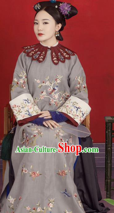 Chinese Traditional Drama Ancient Imperial Consort Hanfu Dress Apparels Qing Dynasty Manchu Palace Concubine Historical Costumes and Headdress for Women