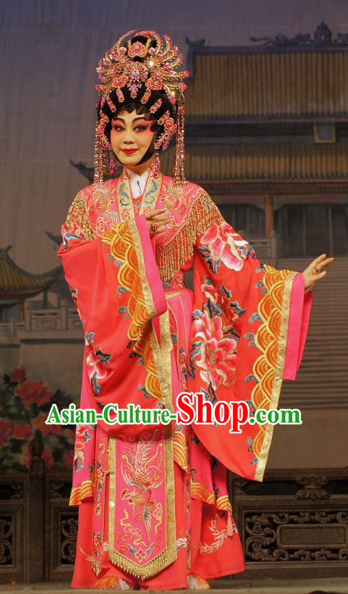 Chinese Cantonese Opera Actress Garment Diao Man Gong Zhu Gan Fu Ma Costumes and Headdress Traditional Guangdong Opera Princess Fengxia Apparels Diva Dress