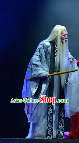 King of Nanyue Kingdom Chinese Guangdong Opera Elderly Male Apparels Costumes and Headpieces Traditional Cantonese Opera Laosheng Garment Duke Zhao Tuo Clothing