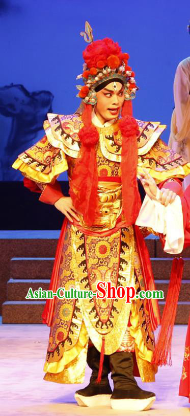 The Lotus Lantern Chinese Guangdong Opera General Apparels Costumes and Headpieces Traditional Cantonese Opera Er Lang God Garment Clothing