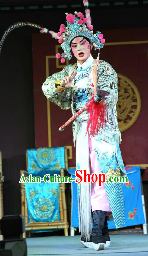 Feng Yi Pavilion Chinese Sichuan Opera Swordsman Lv Bu Apparels Costumes and Headpieces Peking Opera Highlights Wusheng Garment Martial Male Clothing