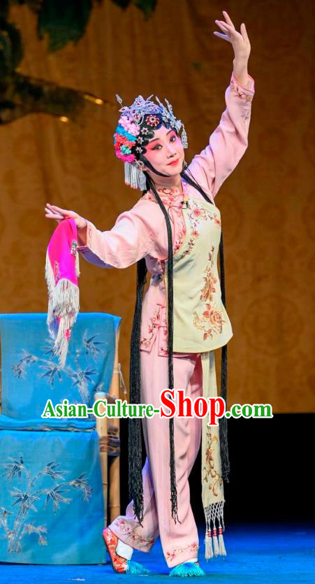 Chinese Sichuan Opera Highlights Diva Pan Jinlian Garment Costumes and Headdress Da Bing Traditional Peking Opera Actress Dress Hua Tan Apparels