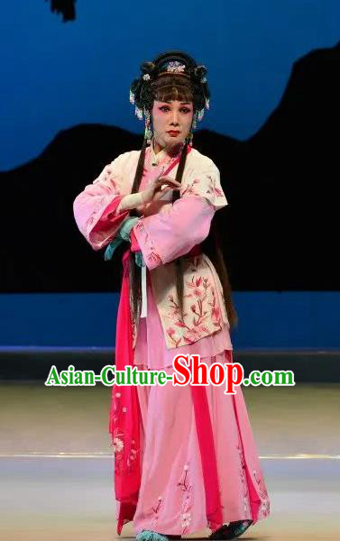 Chinese Cantonese Opera Maidservant Garment Search the College Costumes and Headdress Traditional Guangdong Opera Young Lady Apparels Diva Cui Lian Dress