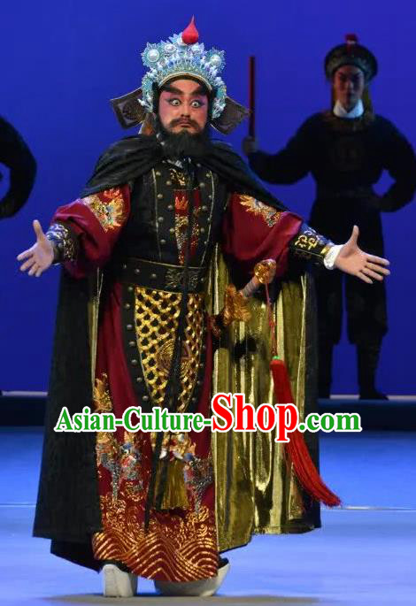 Search the College Chinese Guangdong Opera General Armor Apparels Costumes and Headpieces Traditional Cantonese Opera Elderly Male Garment Commander Clothing