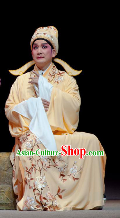 Search the College Chinese Guangdong Opera Xiaosheng Apparels Costumes and Headpieces Traditional Cantonese Opera Scholar Zhang Yimin Garment Niche Clothing