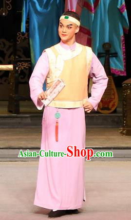 Yang Cuixi Chinese Guangdong Opera Scholar Liu Mingde Apparels Costumes and Headpieces Traditional Cantonese Opera Xiaosheng Garment Composer Clothing