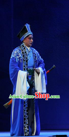 Gao Emperor of Han Chinese Guangdong Opera Young Male Apparels Costumes and Headpieces Traditional Cantonese Opera Xiaosheng Garment Liu Bang Clothing