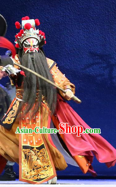 Gao Emperor of Han Chinese Guangdong Opera Jing Apparels Costumes and Headpieces Traditional Cantonese Opera Martial Male Garment General Clothing