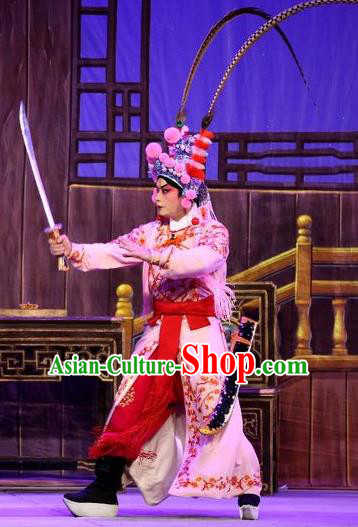 Chinese Guangdong Opera Takefu Apparels Costumes and Headpieces Traditional Cantonese Opera Wusheng Garment Martial Male Clothing
