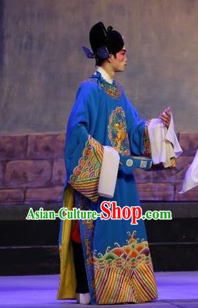 Chinese Guangdong Opera Xiaosheng Apparels Costumes and Headpieces Traditional Cantonese Opera Young Male Garment Official Clothing