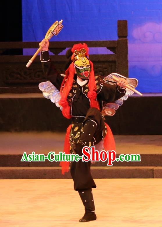 Yu Huang Deng Dian Chinese Guangdong Opera Wusheng Apparels Costumes and Headwear Traditional Cantonese Opera Martial Male Garment Figurant Black Clothing