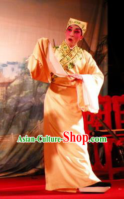 Love in the Red Plum Chinese Guangdong Opera Scholar Pei Yu Apparels Costumes and Headwear Traditional Cantonese Opera Young Male Garment Niche Clothing