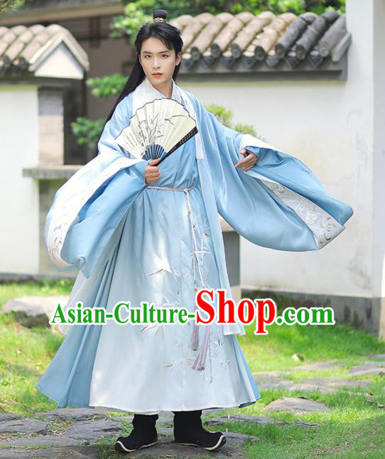 Chinese Traditional Ming Dynasty Noble Childe Historical Costumes Ancient Swordsman Hanfu Apparels for Men