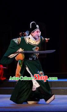 Zi Yun Chinese Guangdong Opera Clown Apparels Costumes and Headwear Traditional Cantonese Opera Official Garment Prefect Clothing