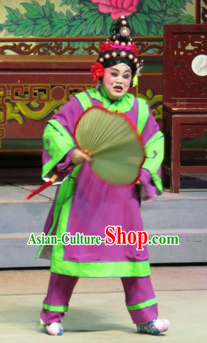 Chinese Cantonese Opera Elderly Female Garment The Strange Stories Costumes and Headdress Traditional Guangdong Opera Figurant Apparels Woman Matchmaker Dress