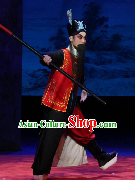 Escape from Banishment Chinese Guangdong Opera Soldier Apparels Costumes and Headwear Traditional Cantonese Opera Martial Male Garment Wang De Clothing