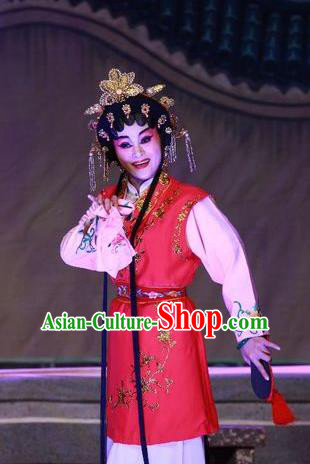 Chinese Cantonese Opera Young Mistress Lin Chunhua Garment Escape from Banishment Costumes and Headdress Traditional Guangdong Opera Actress Apparels Diva Dress