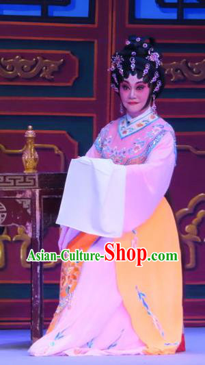 Chinese Cantonese Opera Hua Tan Garment Costumes and Headdress Traditional Guangdong Opera Courtesan Wang Meiniang Apparels Actress Dress