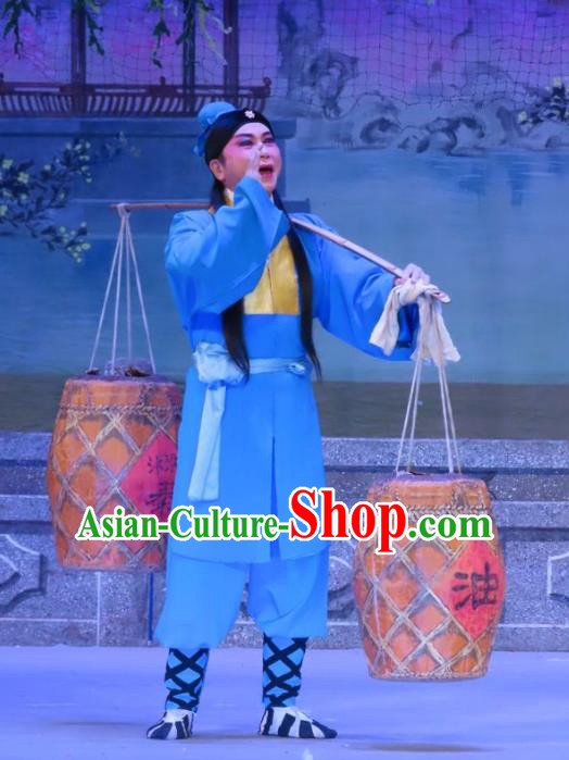 Chinese Guangdong Opera Peddler Zhu Zhong Apparels Costumes and Headwear Traditional Cantonese Opera Young Male Garment Xiaosheng Clothing