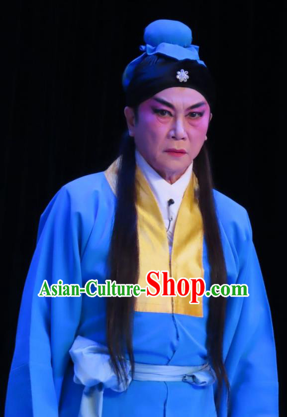 Chinese Guangdong Opera Peddler Zhu Zhong Apparels Costumes and Headwear Traditional Cantonese Opera Young Male Garment Xiaosheng Clothing