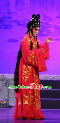 Chinese Cantonese Opera Hua Tan Garment Feng Guan Meng Costumes and Headdress Traditional Guangdong Opera Actress Apparels Diva Li Chunniang Dress