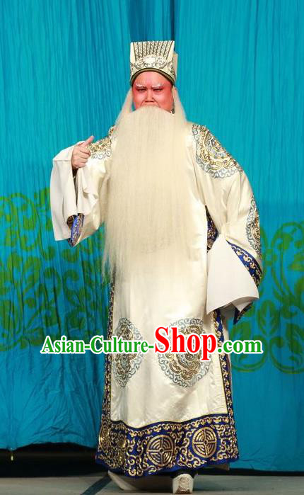 San Kan Yu Mei Chinese Guangdong Opera Elderly Male Liu Tianhua Apparels Costumes and Headwear Traditional Cantonese Opera Laosheng Garment Duke Clothing