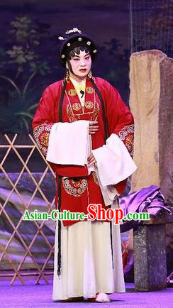 Chinese Cantonese Opera Elderly Female Garment Costumes and Headdress Traditional Guangdong Opera Apparels Dame Dress