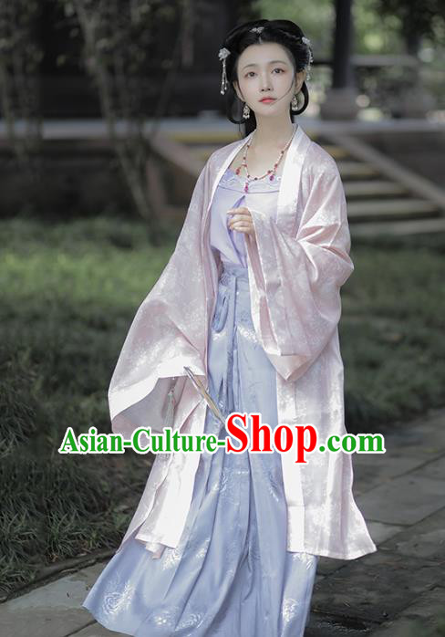 Chinese Traditional Song Dynasty Noble Lady Hanfu Dress Apparels Ancient Patrician Woman Historical Costumes Complete Set